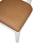 Bow Back Dining Chair Baby Blue Linen or Camel Faux Leather