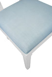 Bow Back Dining Chair Baby Blue Linen or Camel Faux Leather