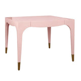 Pink Lacquer Game Table With Drawers Limited Stock