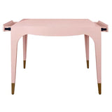 Pink Lacquer Game Table With Drawers Limited Stock
