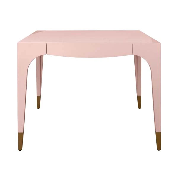 Pink Lacquer Game Table With Drawers Limited Stock