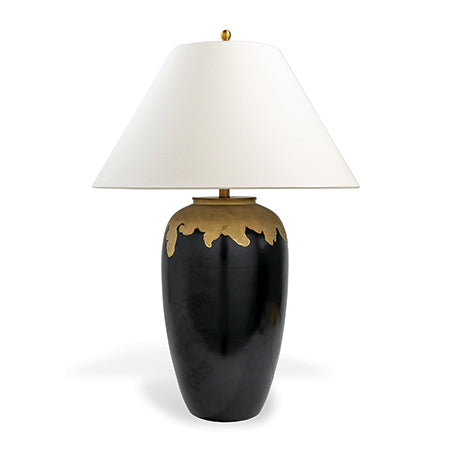 Nicco Black and Gold Drip Table Lamp 34"