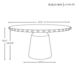 Aden White Oak Studded Dining Table