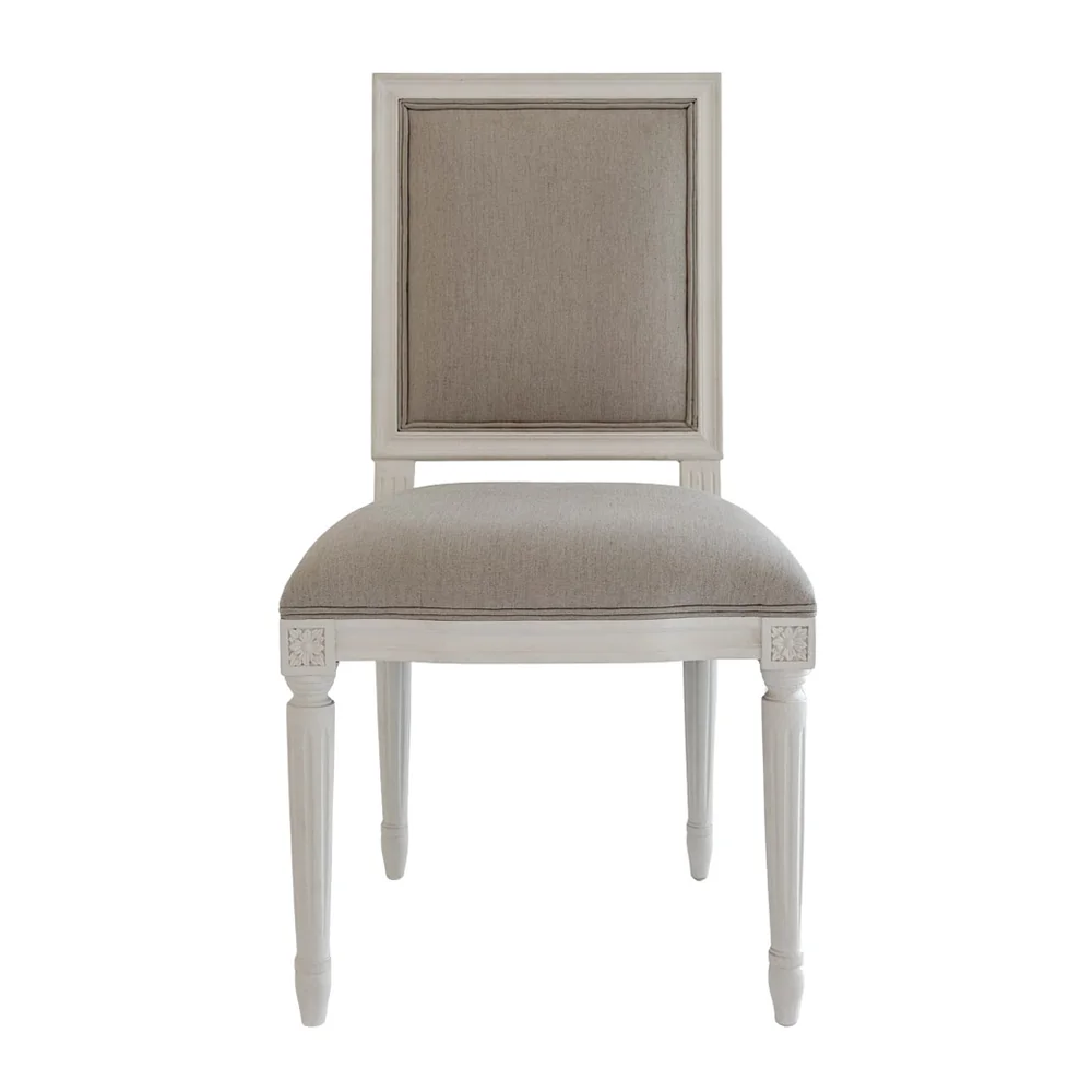 Dax Louis Square Back Linen Chair