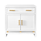 Lacquered White and Gold Bedside Chest