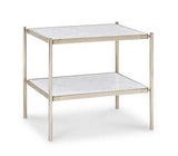 The Hollis Metal and Carrera Marble Accent Table