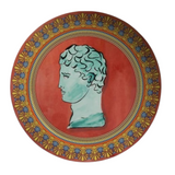 Ginori Inspired Poseidon's Journey Terracotta & Gold Classical Bust Decorative Ceramic Plate