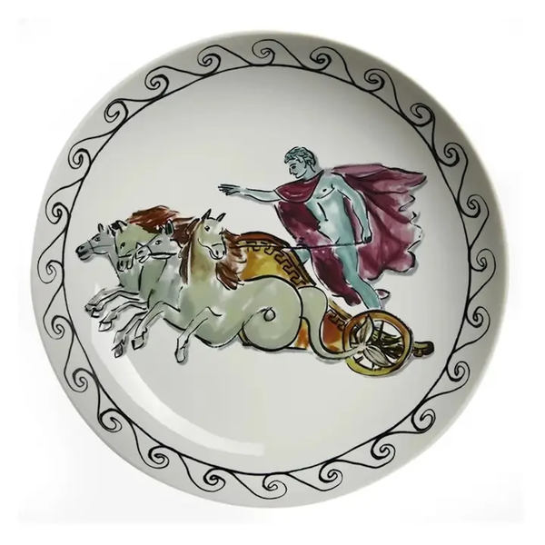 Ginori Inspired Poseidon's Journey Ivory Chariot Decorative Ceramic Plate