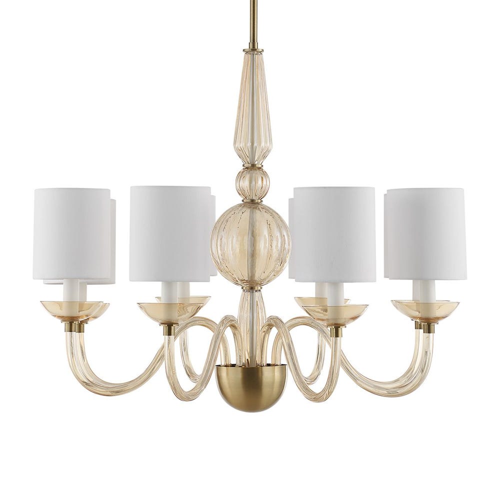 Italian Murano Glass Champagne Inspired Chandelier