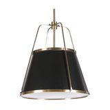Classic Black Leather and Gold Pendant