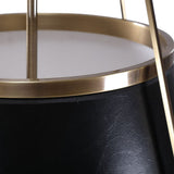 Classic Black Leather and Gold Pendant