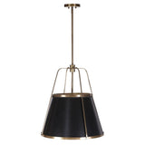 Classic Black Leather and Gold Pendant