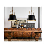 Classic Black Leather and Gold Pendant