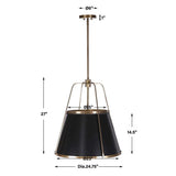 Classic Black Leather and Gold Pendant