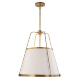Classic White Leather and Gold Pendant