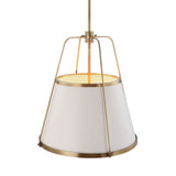 Classic White Leather and Gold Pendant