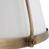 Classic White Leather and Gold Pendant