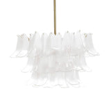 White Ombre Murano Glass Inspired Petal Pendant