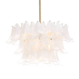White Ombre Murano Glass Inspired Petal Pendant