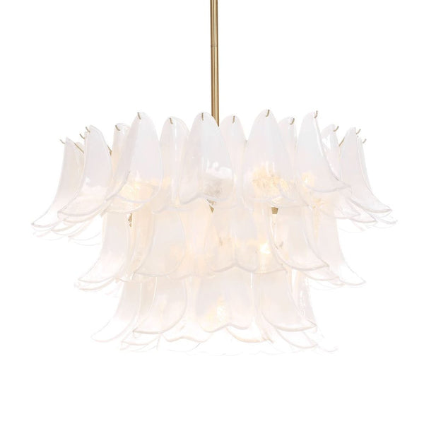 White Ombre Murano Glass Inspired Petal Pendant