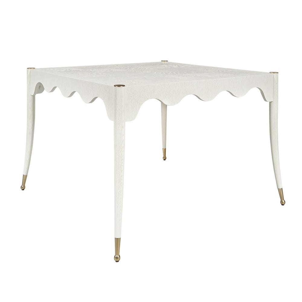 Scalloped White Burl Game Table Pre Order Oct 26