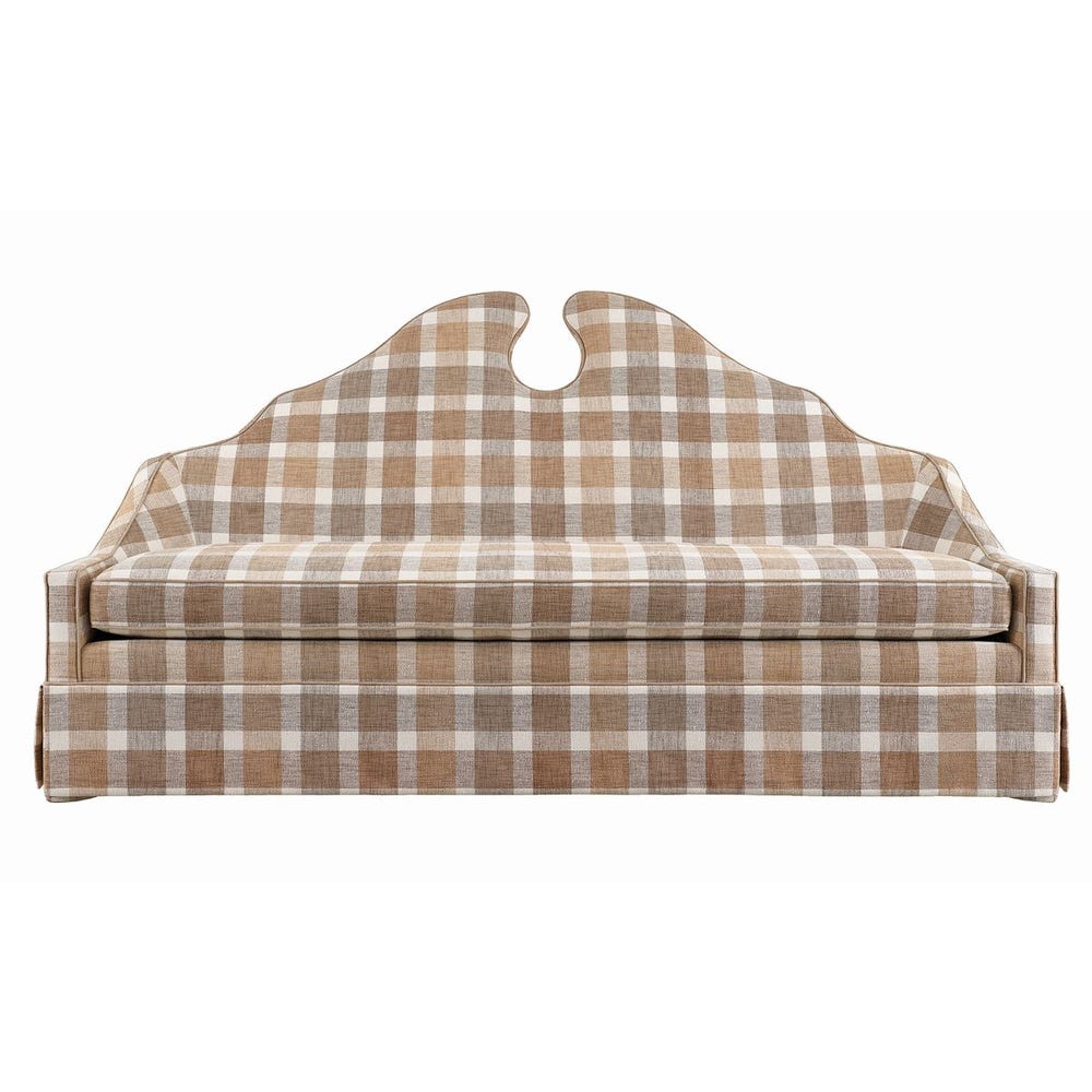 Skirted Bench - Buffalo Plaid Neutral