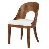 Dark Burl Wood Dining/Accent Chair