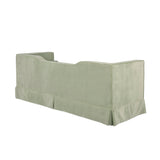 Skirted Tuxedo Style Sage Velvet Sofa