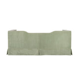 Skirted Tuxedo Style Sage Velvet Sofa