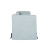 Skirted Tuxedo Style Baby Blue Sofa