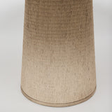 Raffia and Oak Wood Round Dining Table