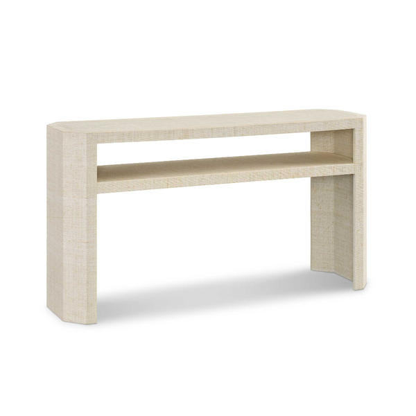 Paige Raffia Tiered Console Table Sea Salt