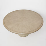 Raffia and Oak Wood Round Dining Table