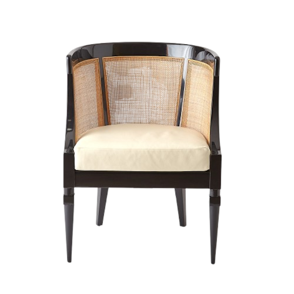 Margot Black Lacquer Cane Chair