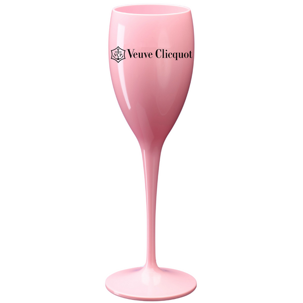 Veuve Clicquot Inspired Pink Champagne Flutes (Set of 4)
