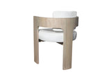 Silhouette Sculptured Dining Chair White Leather and Wood