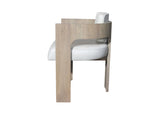 Silhouette Sculptured Dining Chair White Leather and Wood