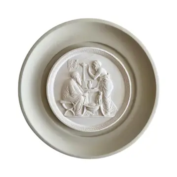 Summer Allegory Mounted Linen Intaglio Plague 9"-1 Left