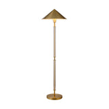 Acrylic and Brass Metal Shade Floor Lamp
