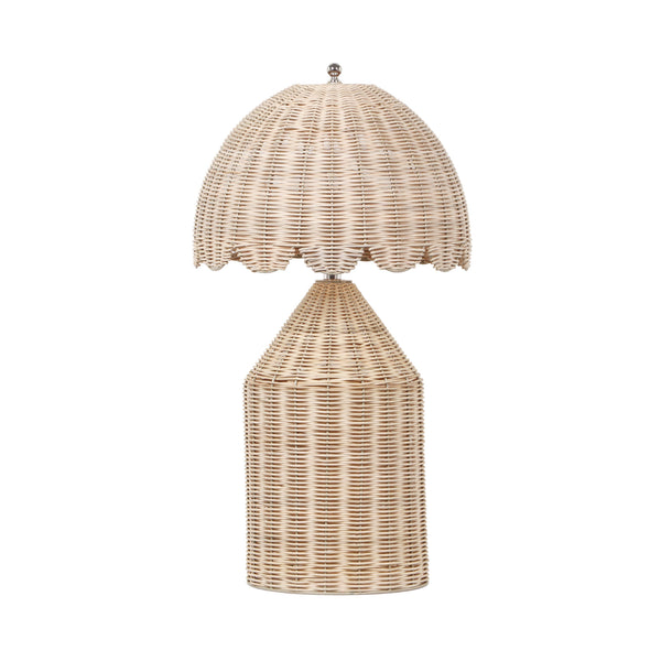 Scalloped Rattan Table Lamp