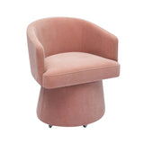 Krista Chenille Rolling Desk Chair Pink, Green, Taupe
