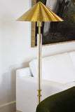 Acrylic and Brass Metal Shade Floor Lamp