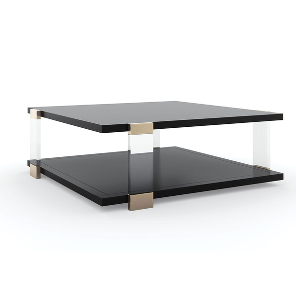 Tuxedo Black and Acrylic Square Coffee Table