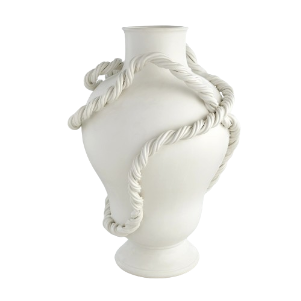 Twisted Vine Vase-Matte White