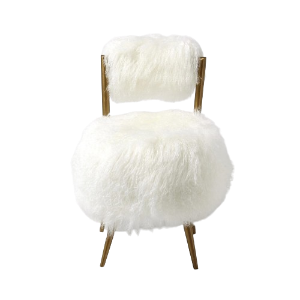 Mongolian Lamp Fur Vanity Occasional Chair