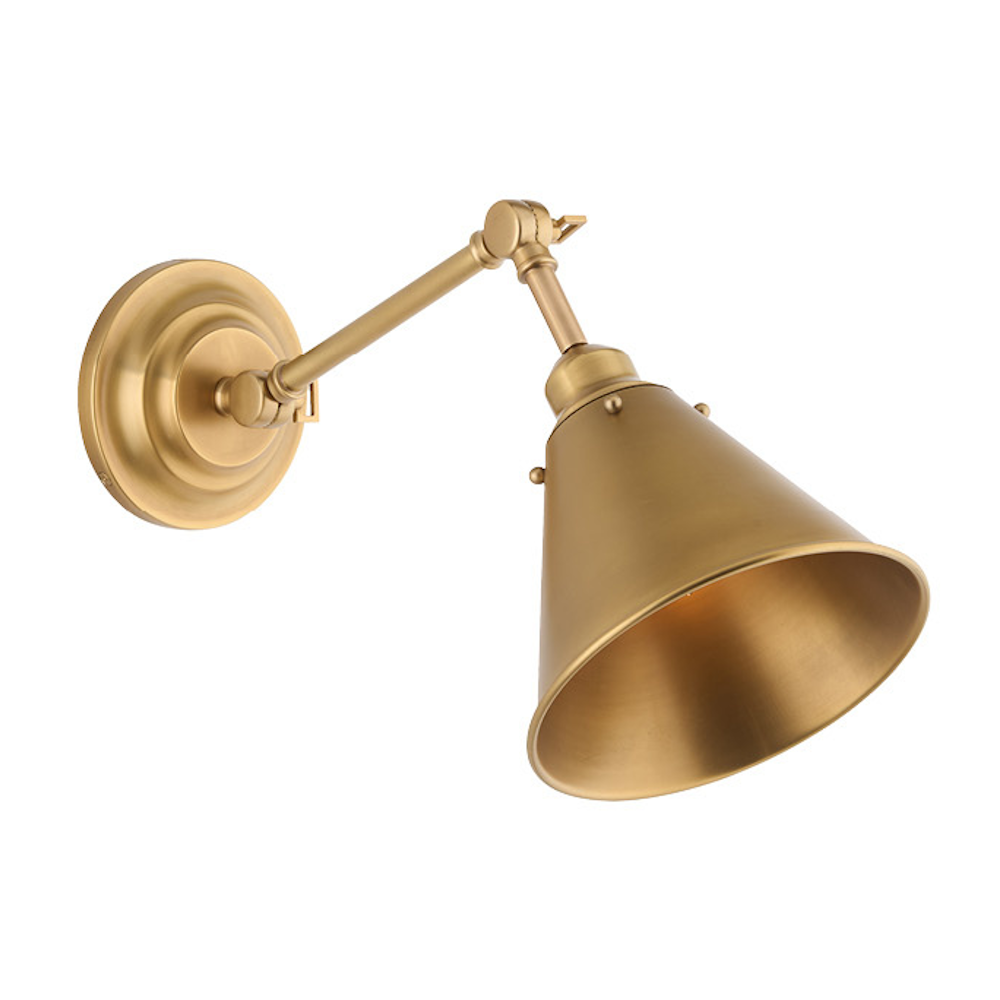 Warm Brass Library Wall Sconce