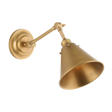 Warm Brass Library Wall Sconce