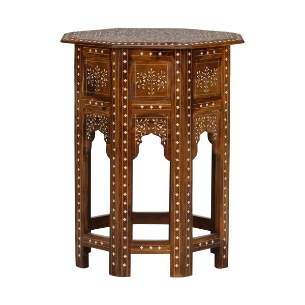 Wood Inlay Side Table