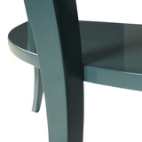Teal Lacquer Demilune Console Table