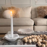 White Ruffle Candle Holder